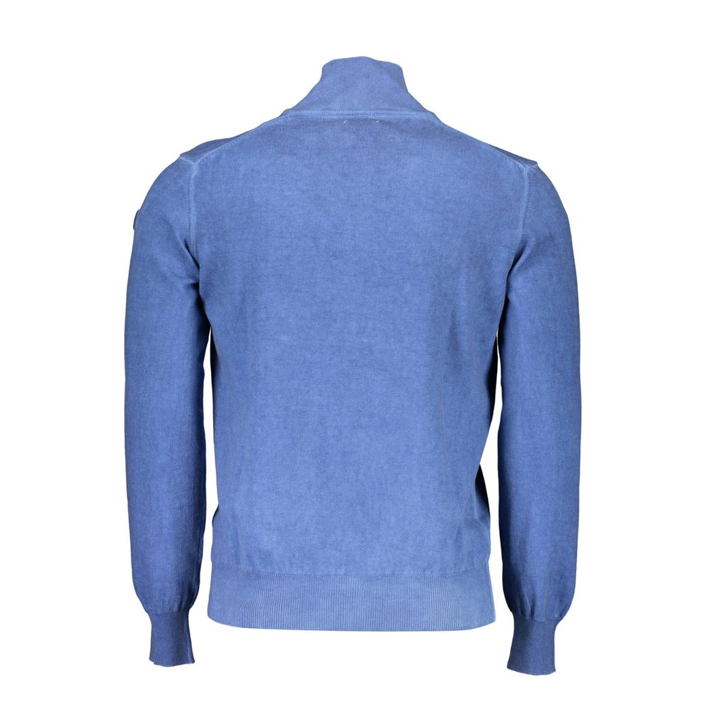 Blue Cotton Men Sweater - ventzia