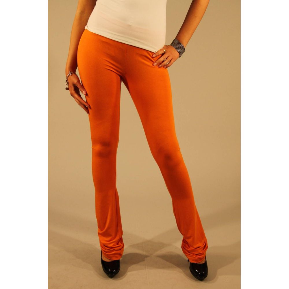 Orange Viscose Women Legging - ventzia