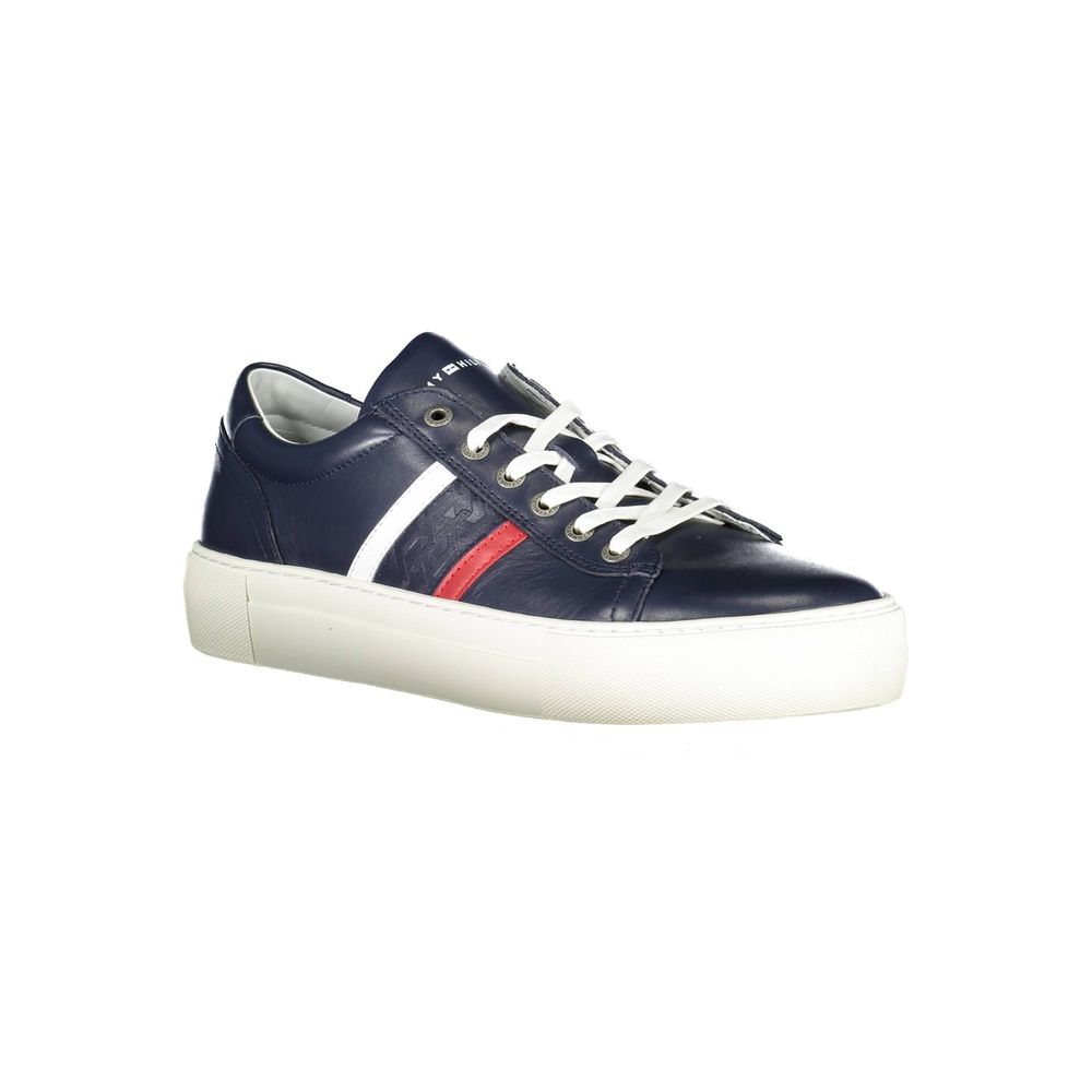 Blue Leather Men Sneaker - ventzia