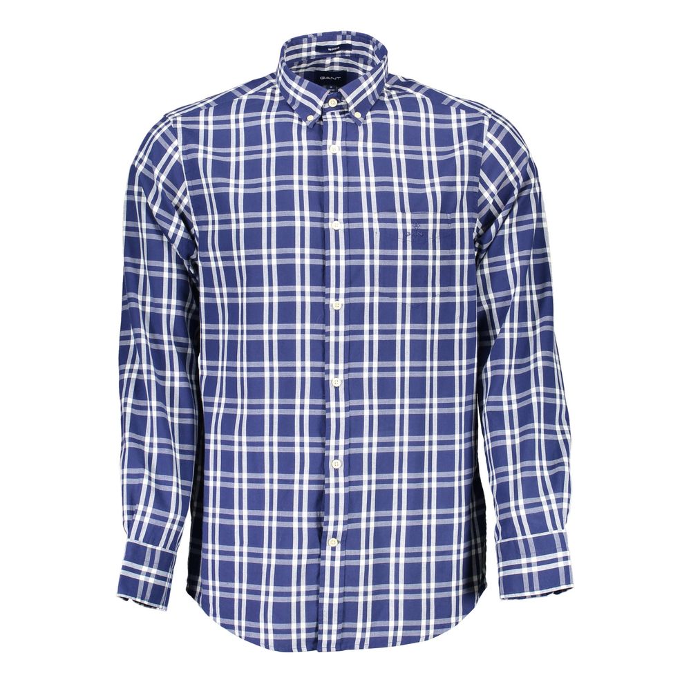 Blue Cotton Men Shirt - ventzia