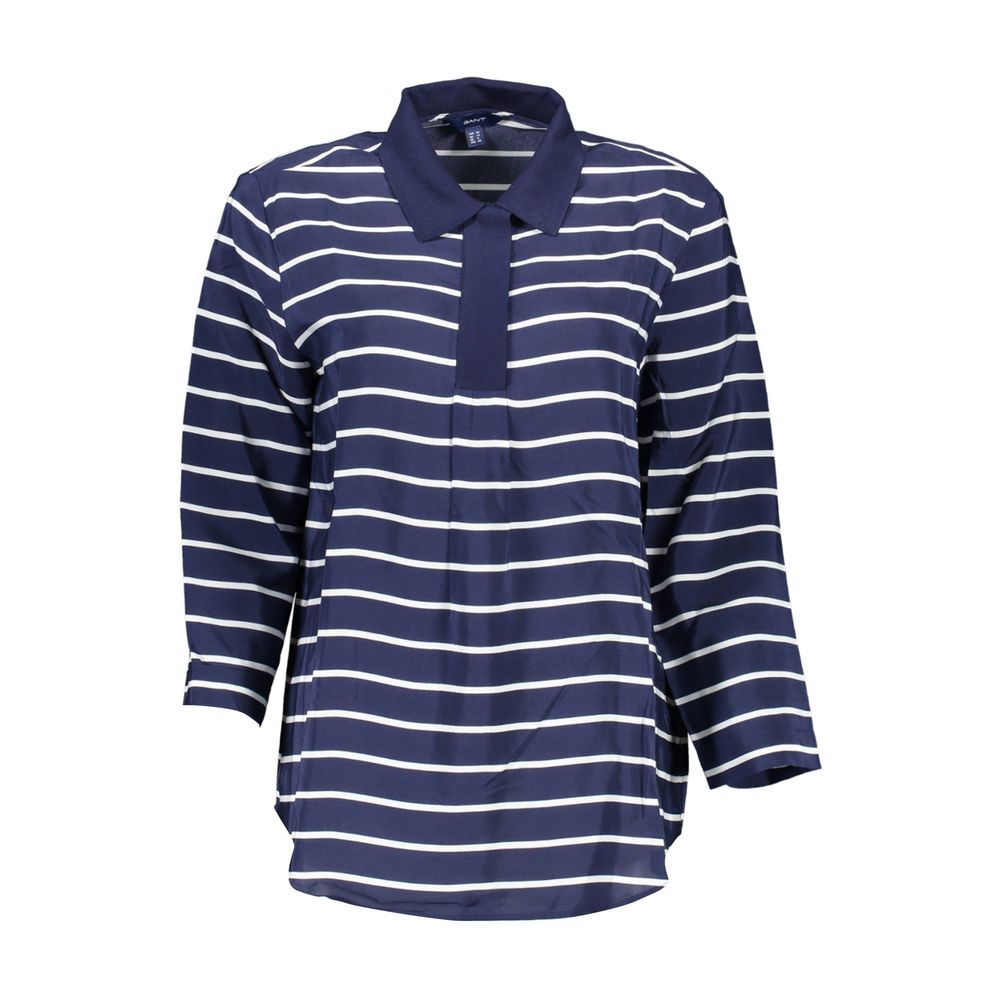 Blue Viscose Women Polo Shirt - ventzia