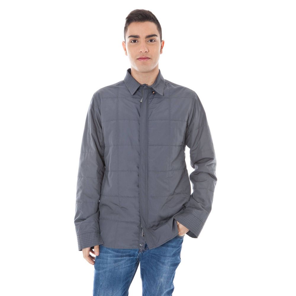 Gray Polyester Men Jacket - ventzia