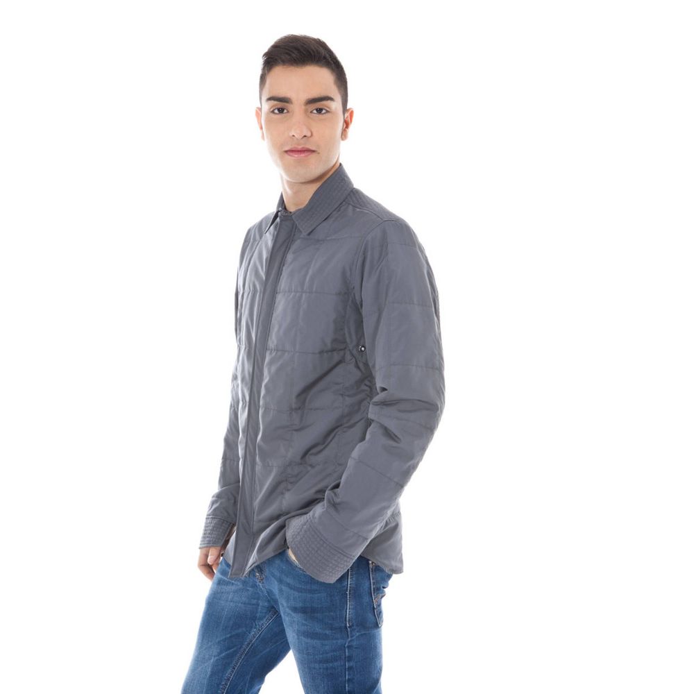 Gray Polyester Men Jacket - ventzia