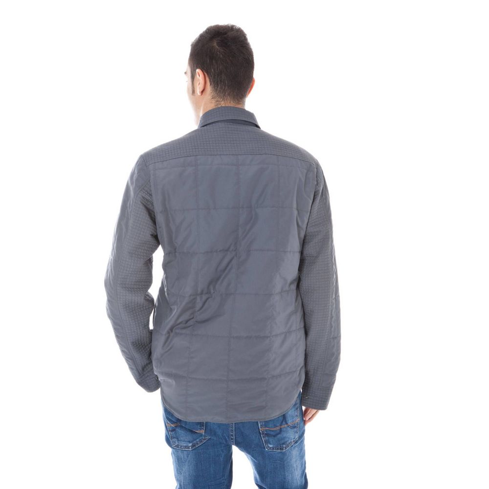 Gray Polyester Men Jacket - ventzia