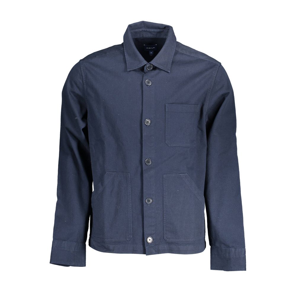 Blue Cotton Men Shirt - ventzia