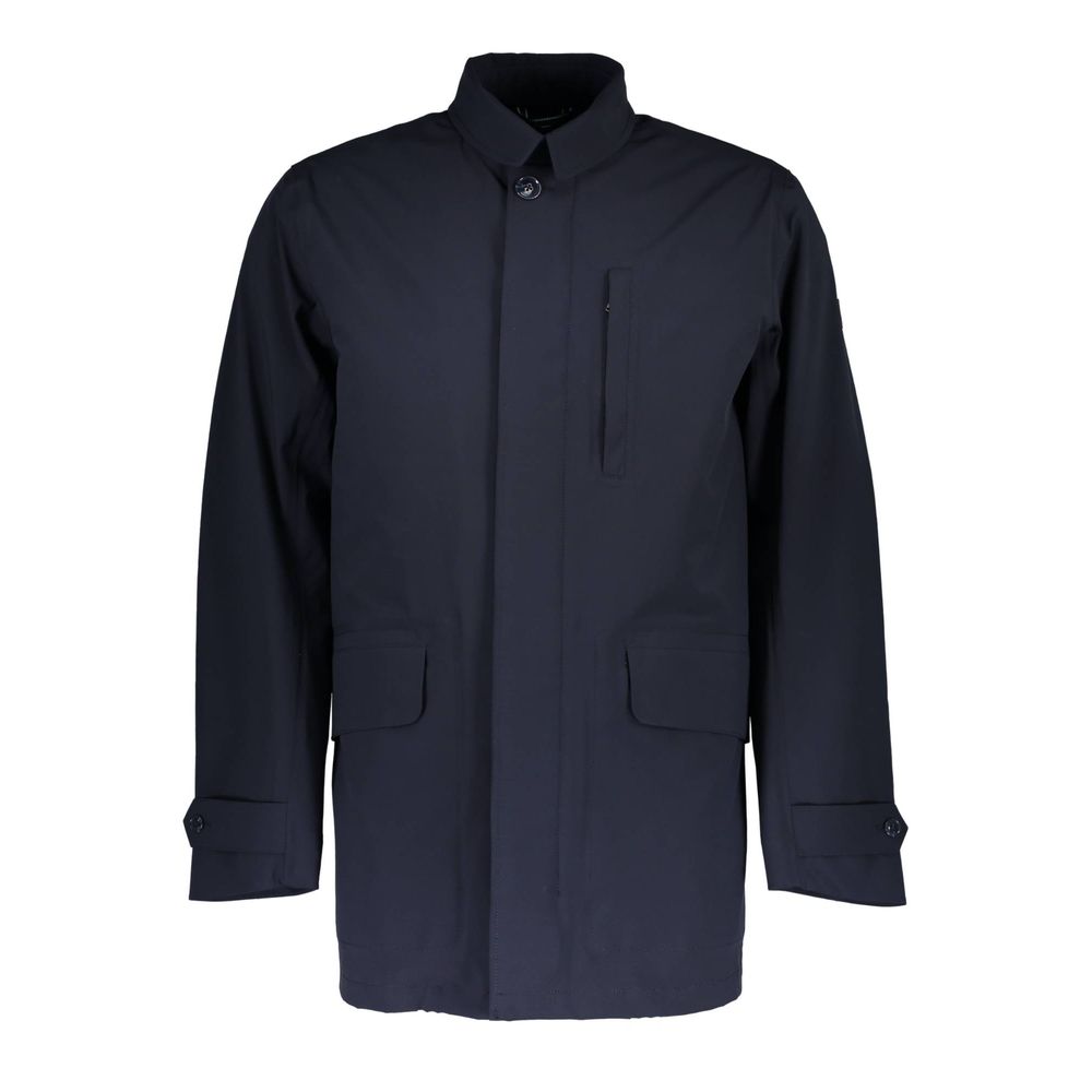 Blue Polyester Men Jacket - ventzia
