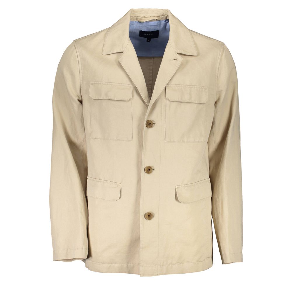 Beige Cotton Jacket - ventzia