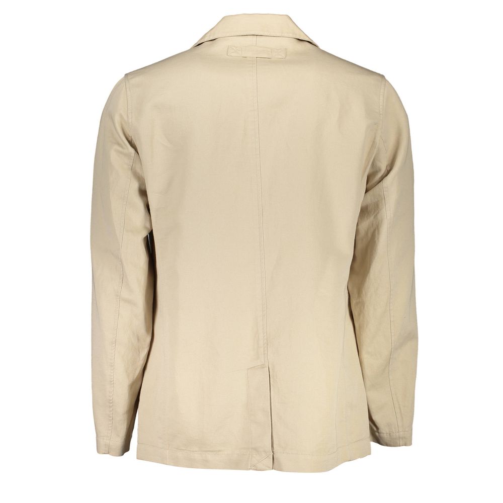 Beige Cotton Jacket - ventzia