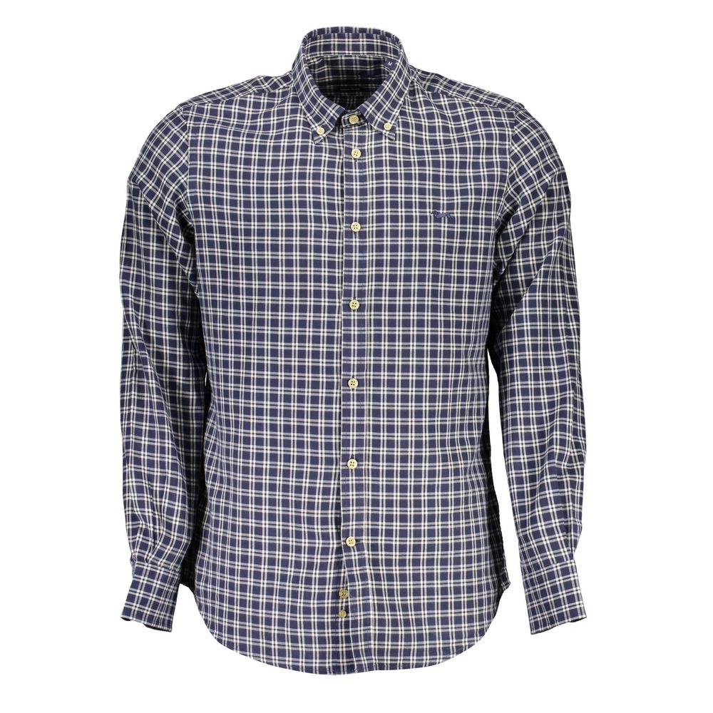 Blue Cotton Men Shirt - ventzia