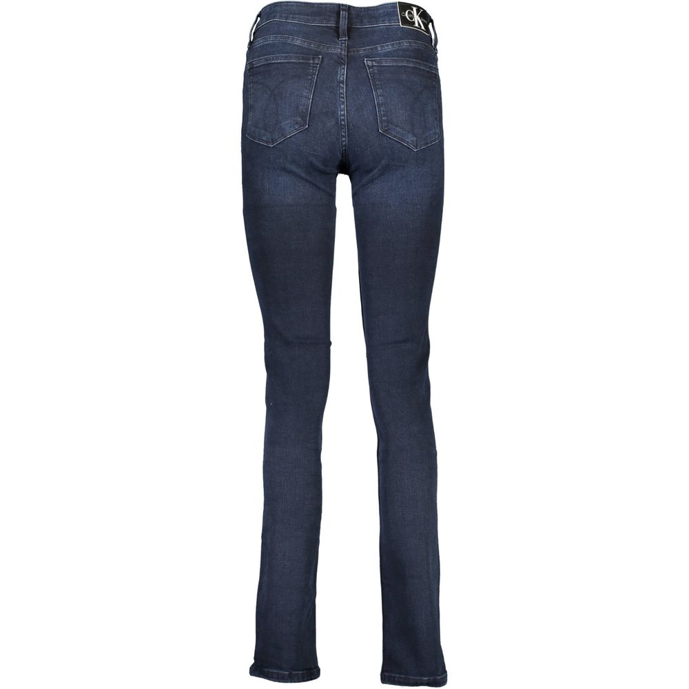 Blu Cotton Women Jeans - ventzia