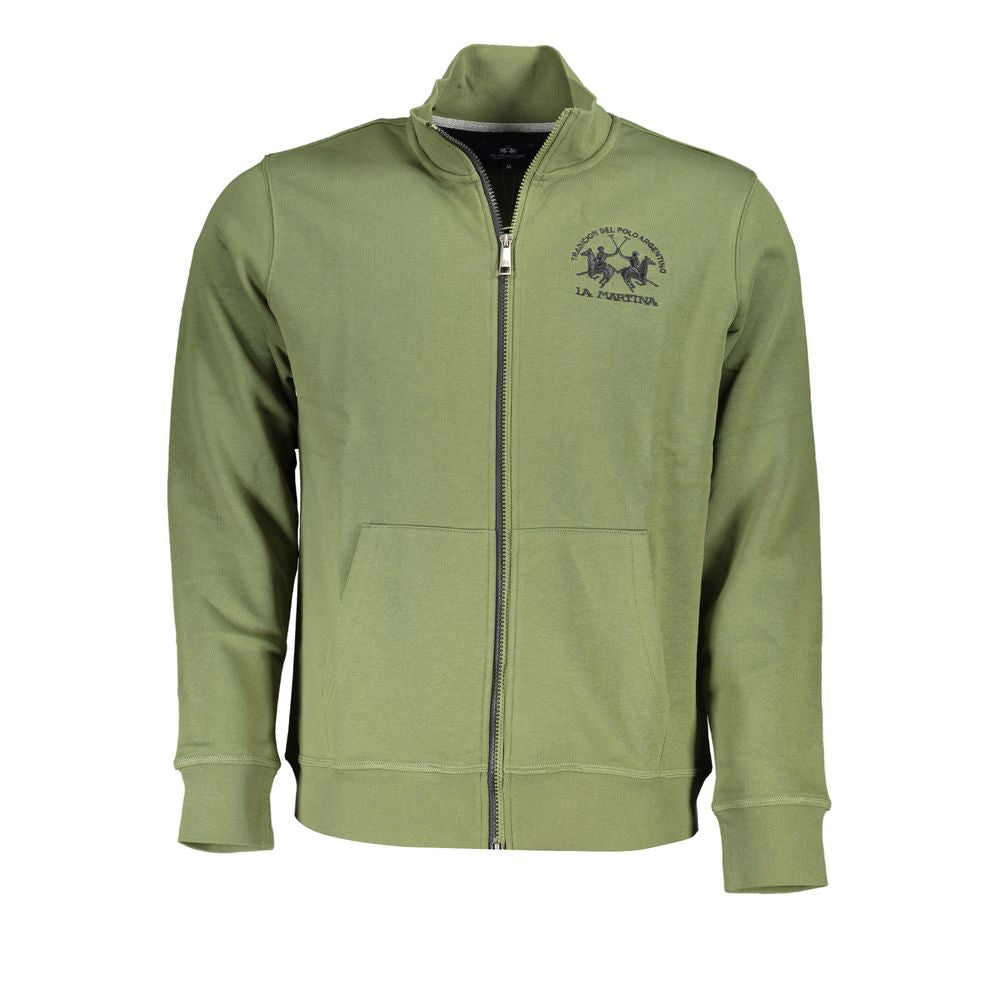 Classic Green Zippered Fleece Sweatshirt - ventzia