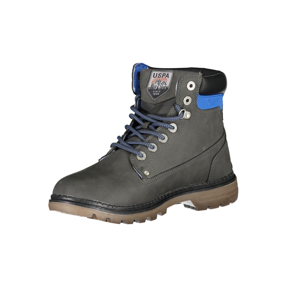 Gray Polyester Men Boot