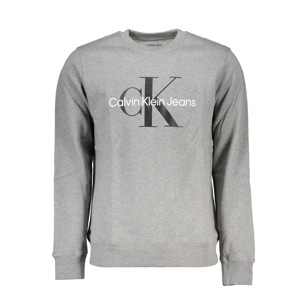 Classic Gray Crew Neck Sweatshirt with Logo - ventzia