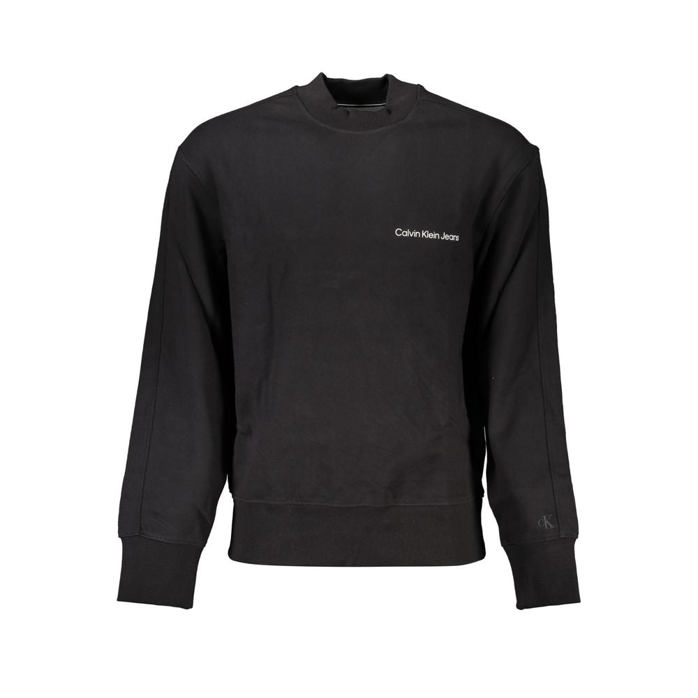 Black Cotton Men Sweater