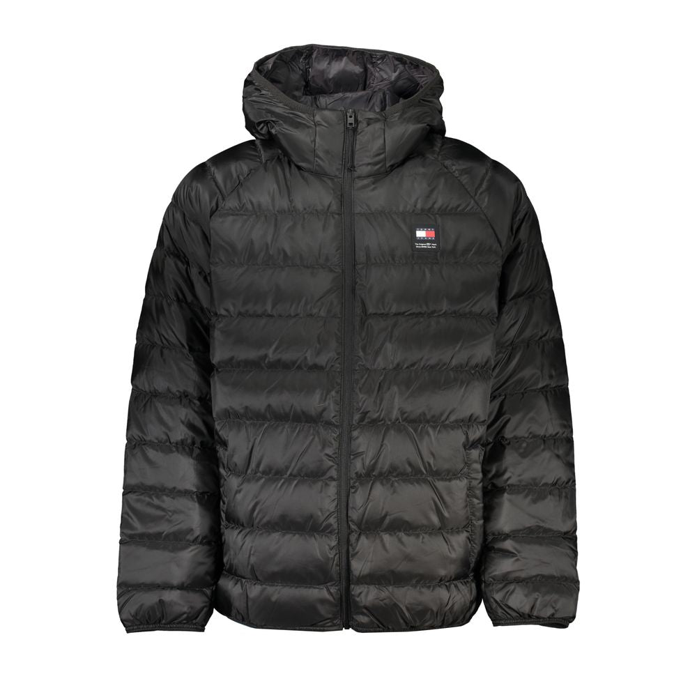 Black Polyester Men Jacket