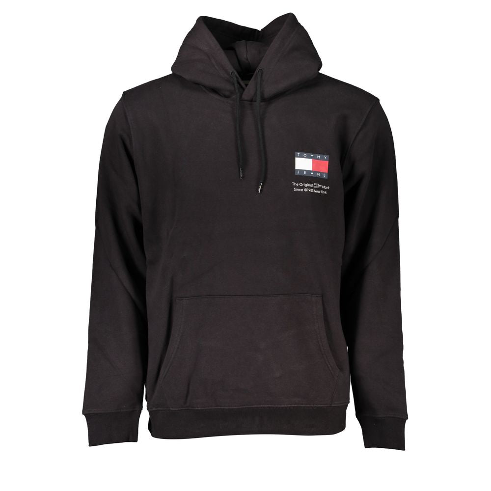 Black Cotton Men's Sweater Hoodie