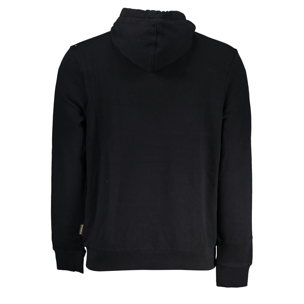 Black Cotton Men's Hooded Sweater - ventzia
