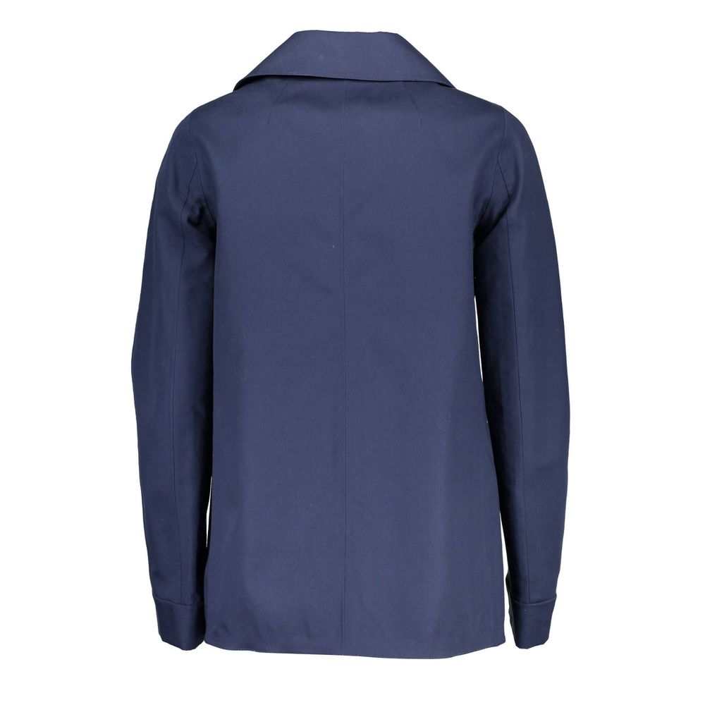 Blue Cotton Women Jacket - ventzia