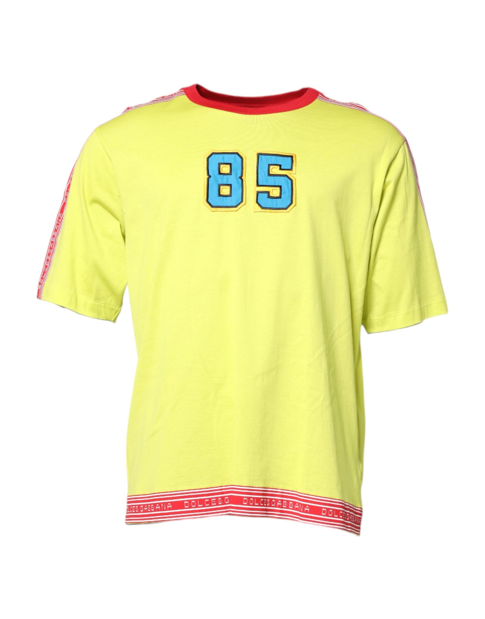 Green Cotton 85 Patch Crew Neck T-shirt - ventzia