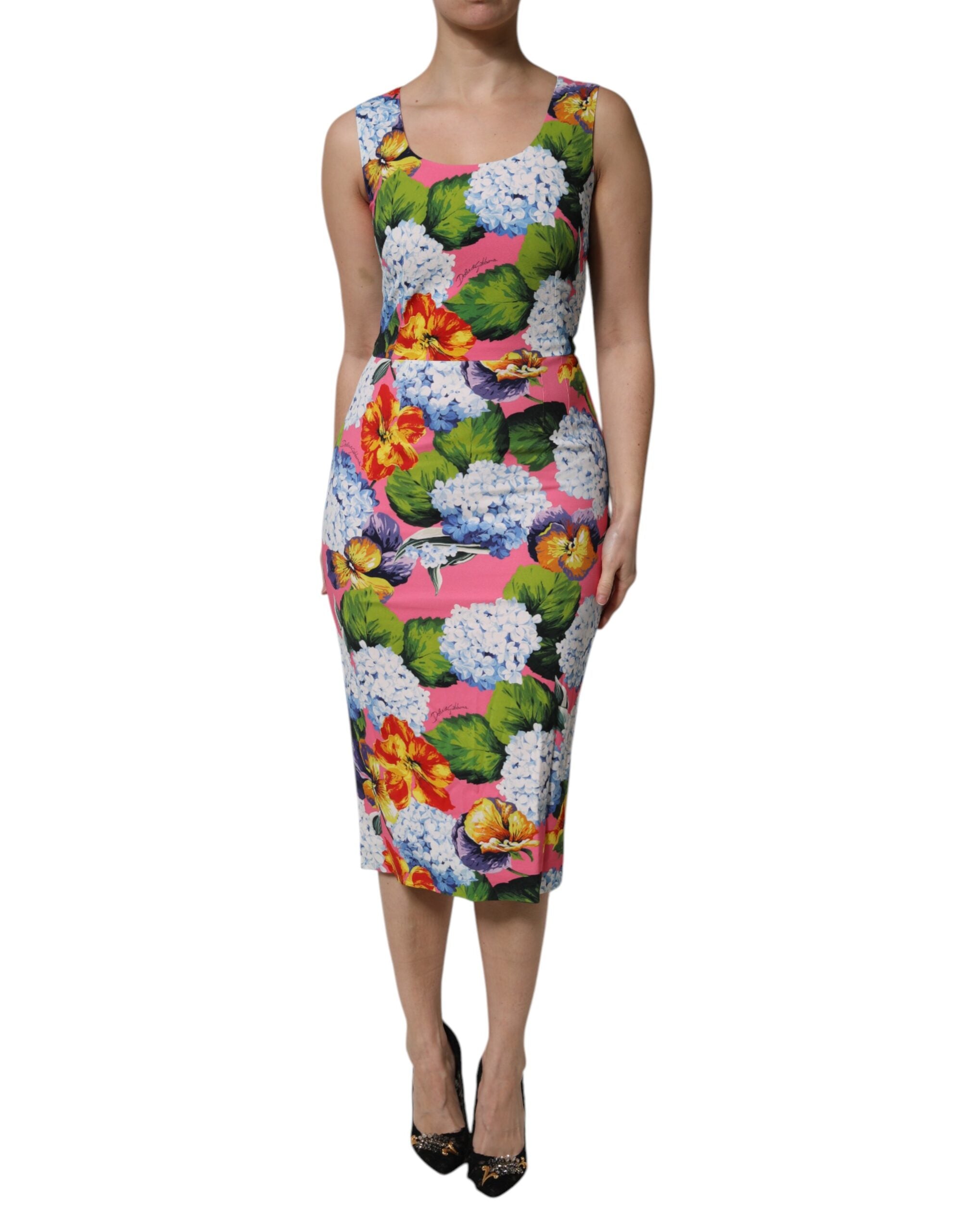 Multicolor Floral Sleeveless Sheath Dress - ventzia