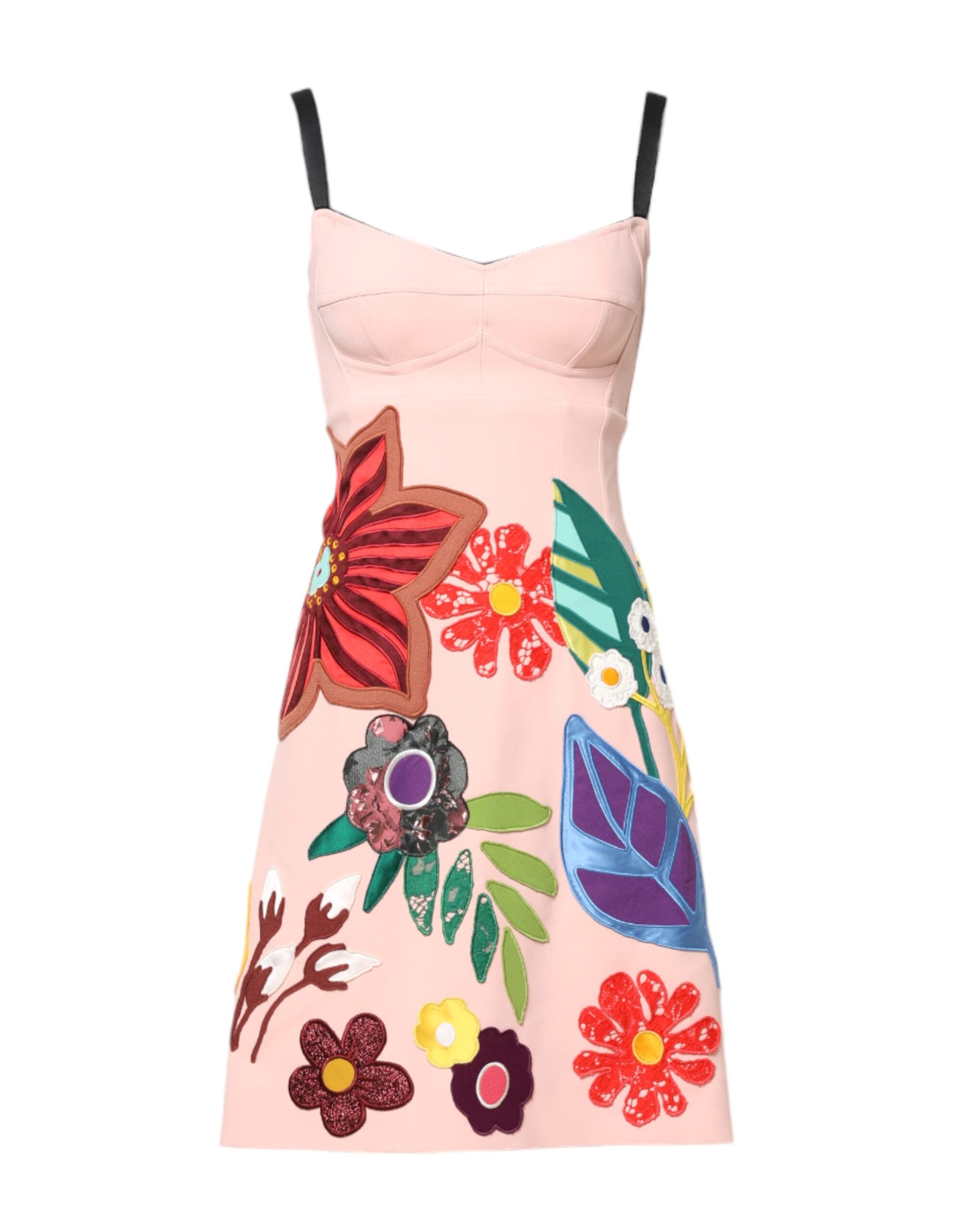 Pink Floral Print Spaghetti Strap Mini Dress - ventzia