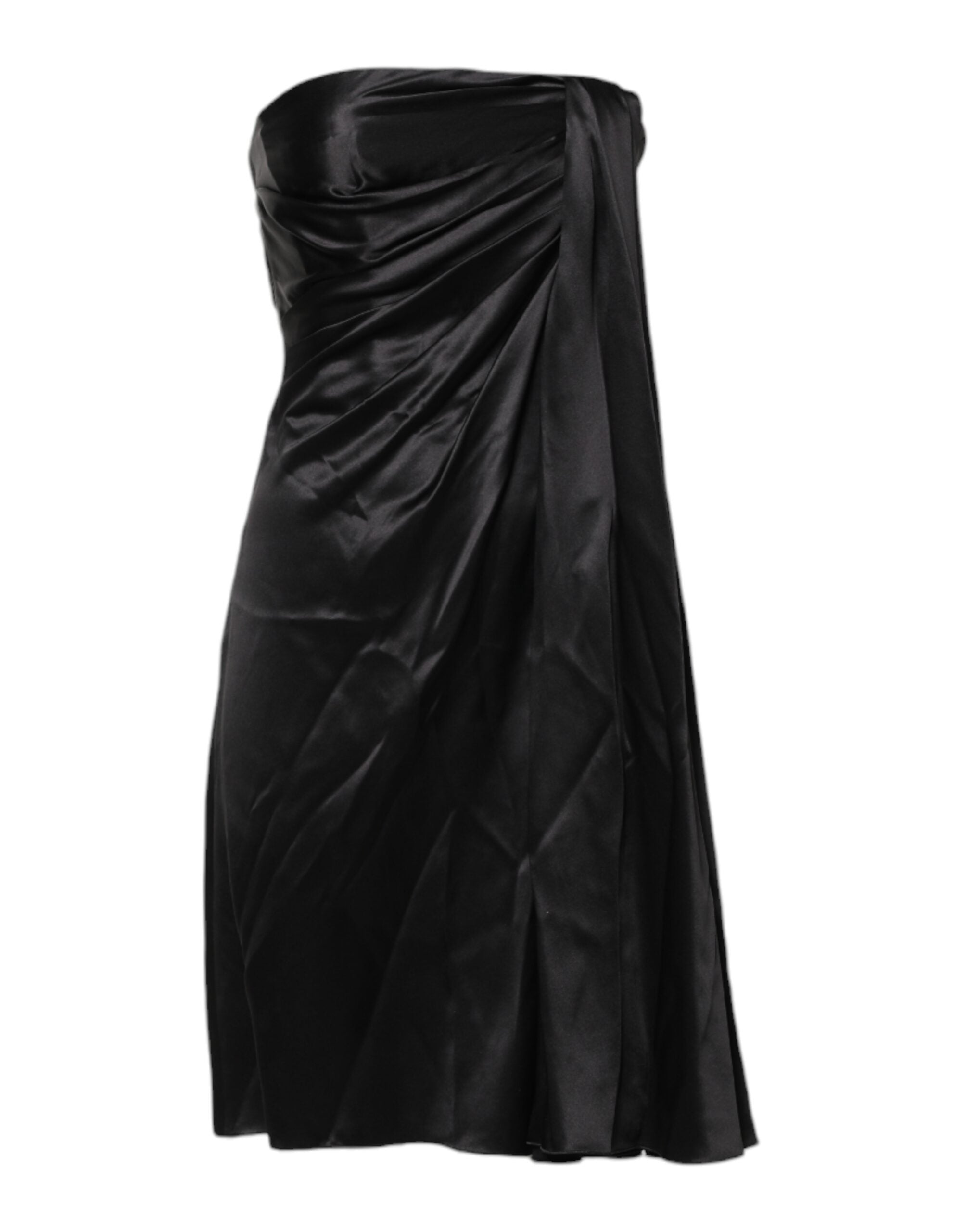 Black Strapless Sheath A-line Mini Dress - ventzia