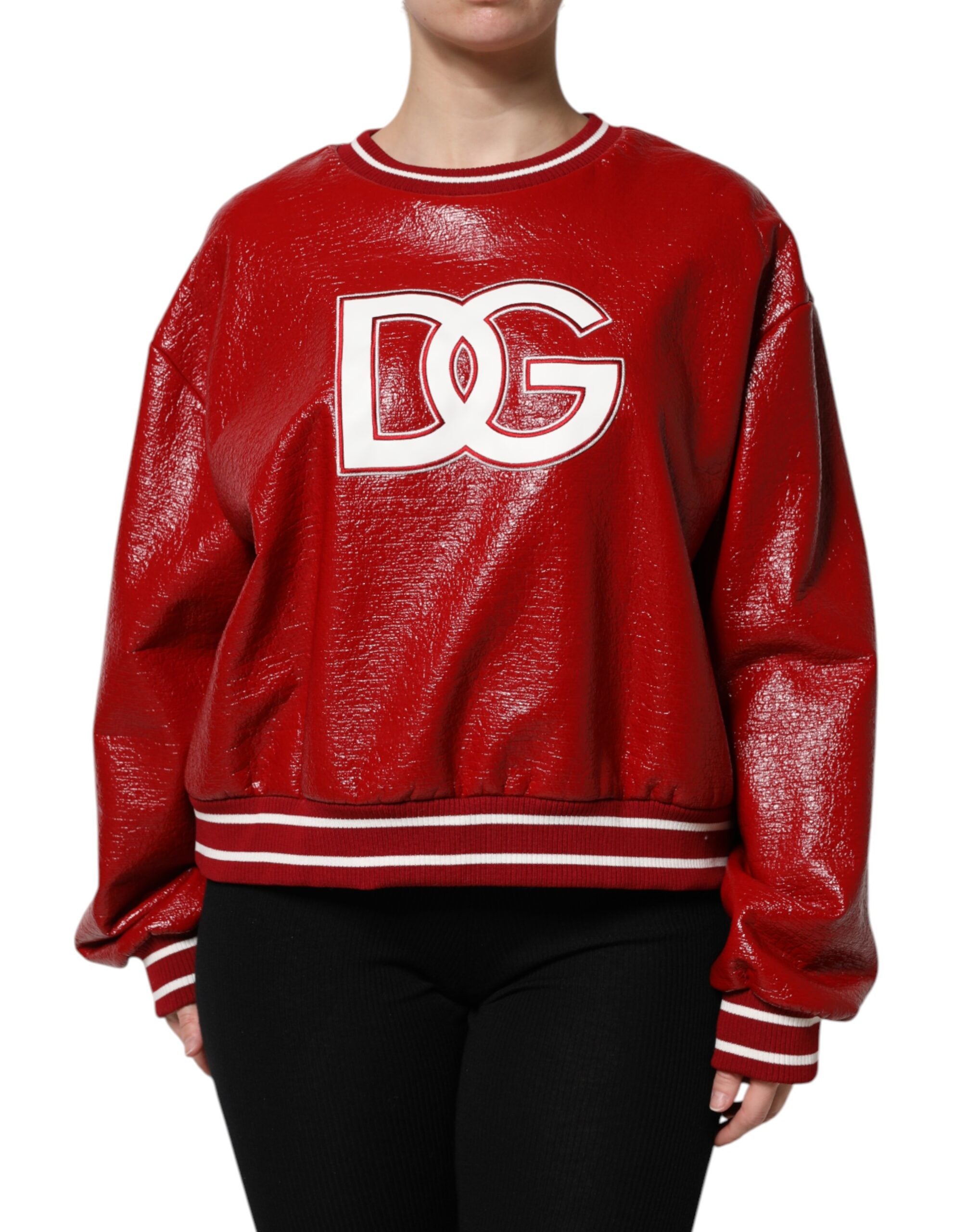 Red Wool DGLogo Embroidery Pullover Sweater - ventzia