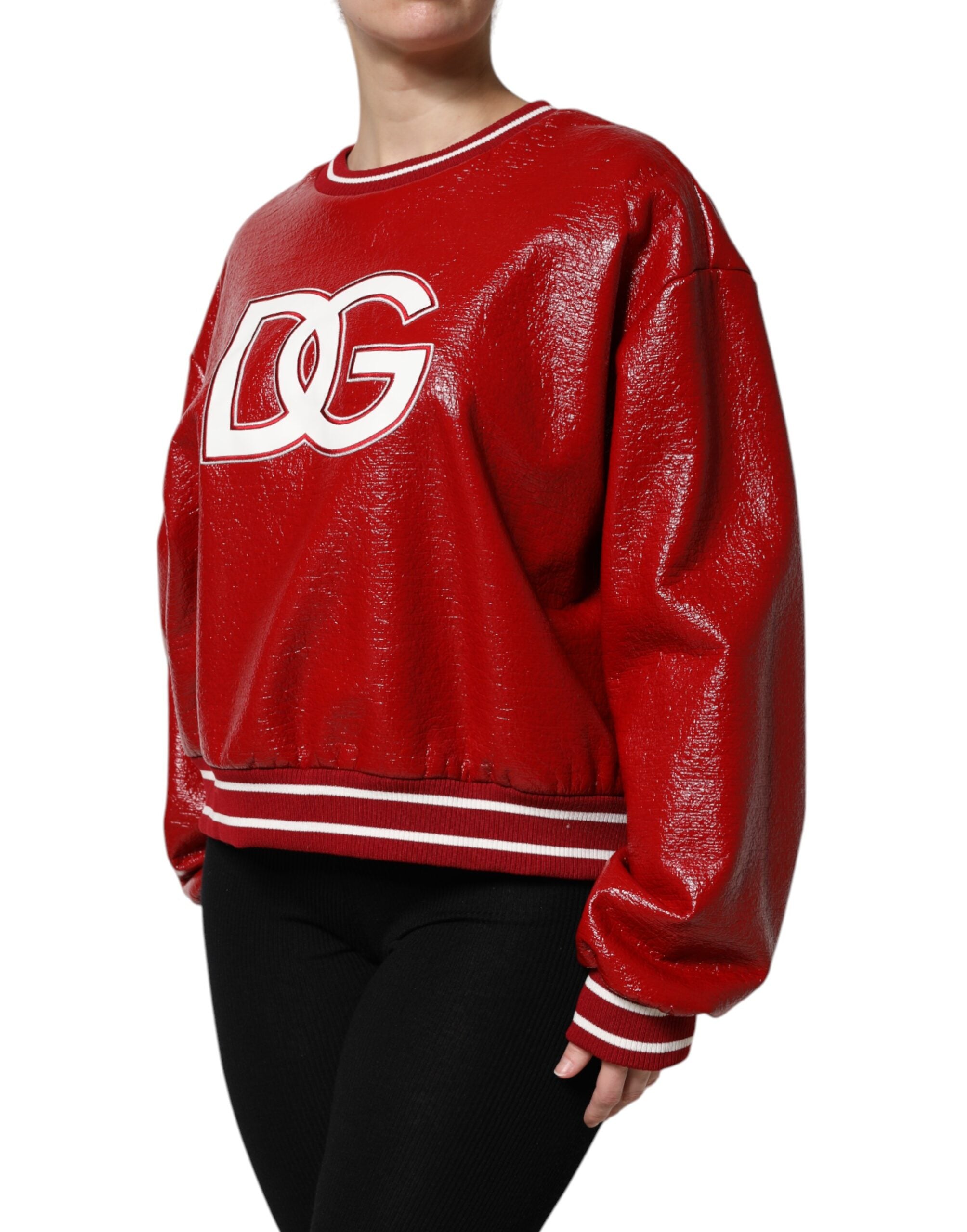 Red Wool DGLogo Embroidery Pullover Sweater - ventzia