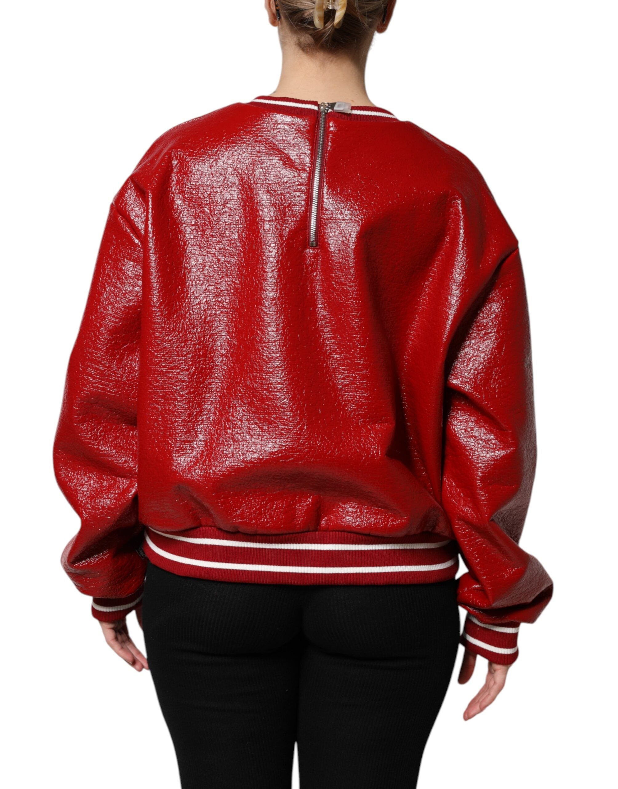 Red Wool DGLogo Embroidery Pullover Sweater - ventzia