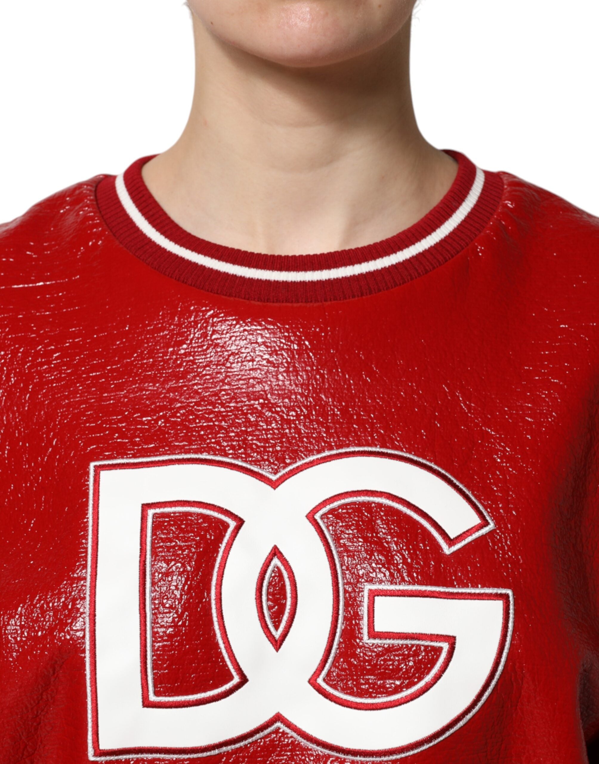 Red Wool DGLogo Embroidery Pullover Sweater - ventzia