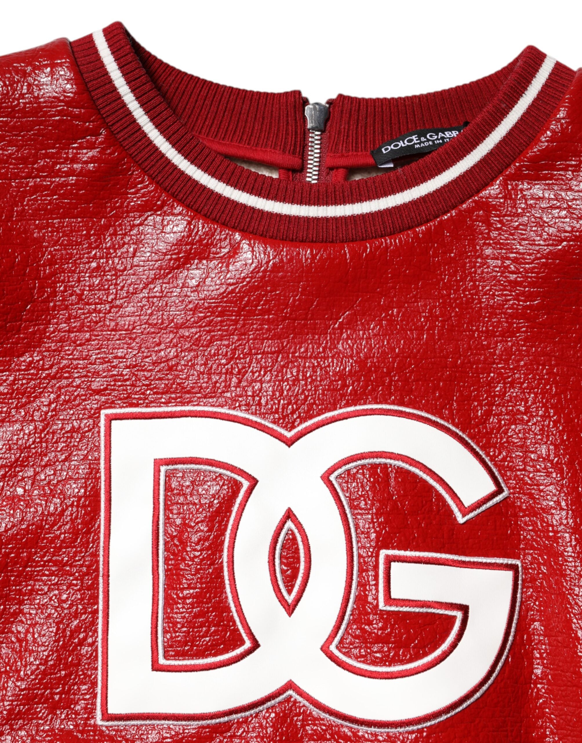 Red Wool DGLogo Embroidery Pullover Sweater - ventzia