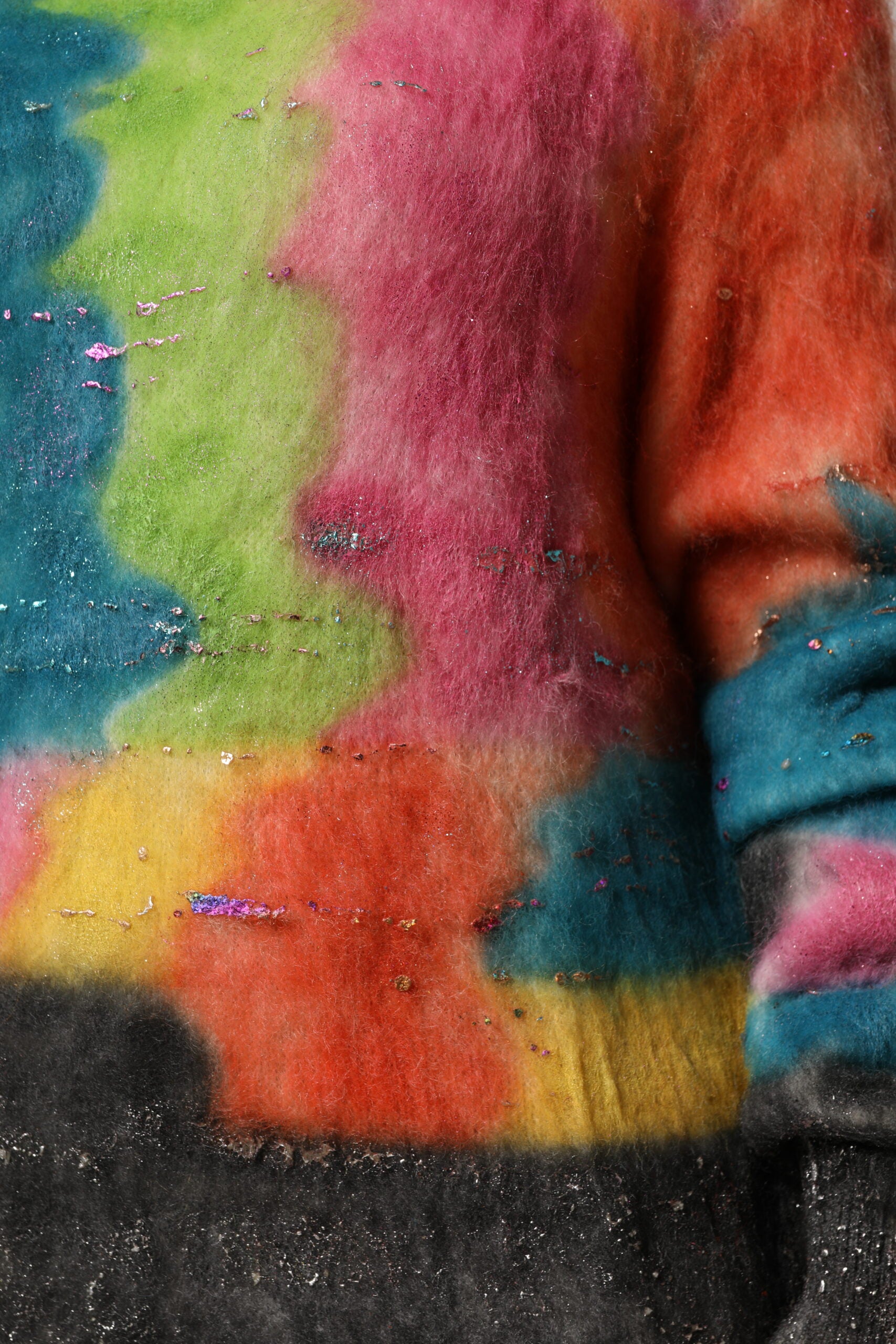 Multicolor Mohair Turtleneck Pullover Sweater - ventzia