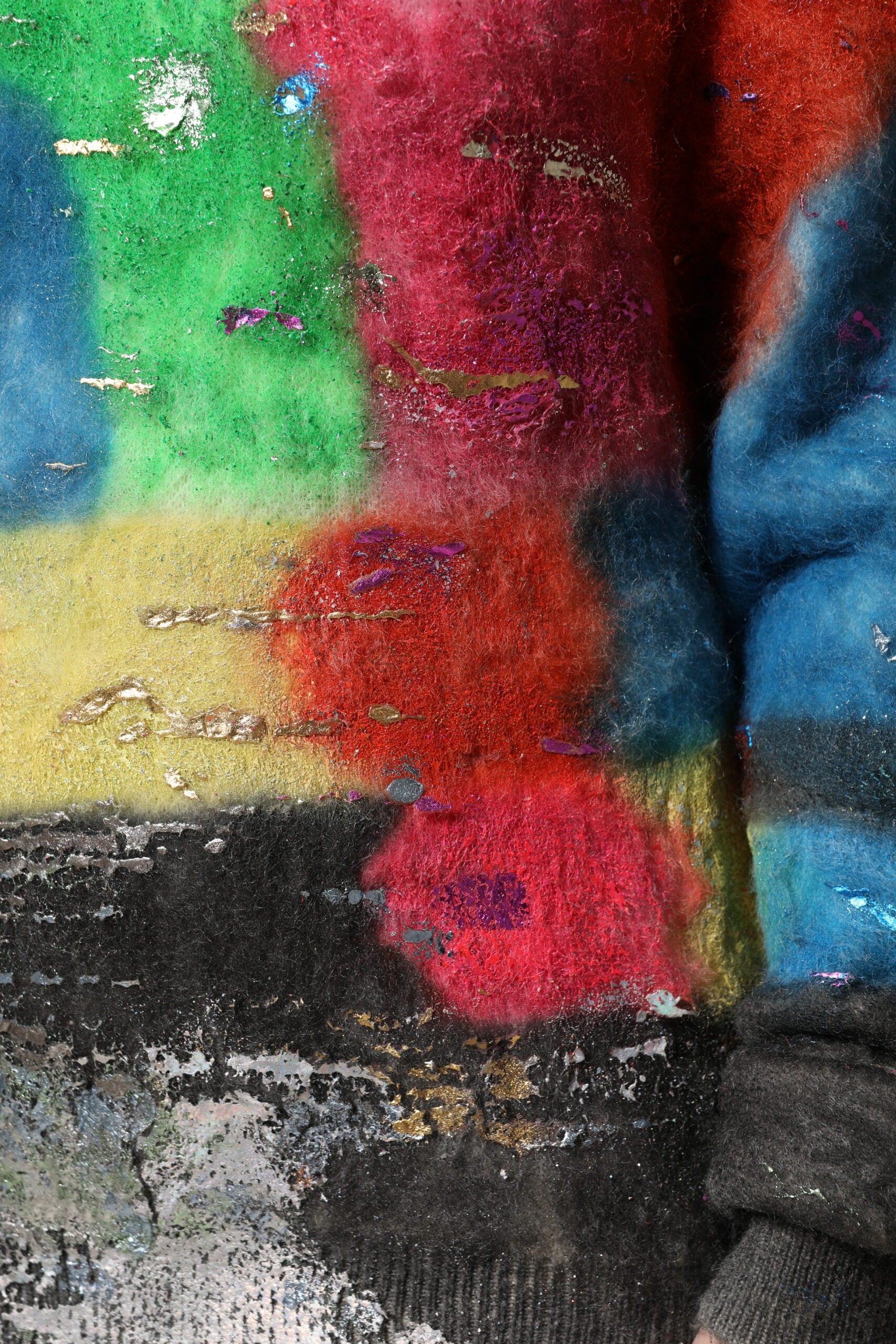 Multicolor Mohair Turtleneck Pullover Sweater - ventzia