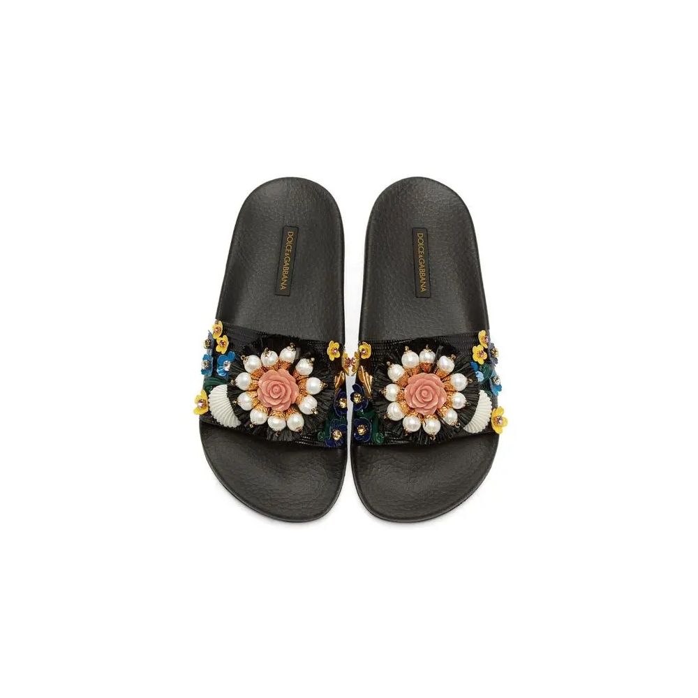 Black Cotton Sandal - ventzia