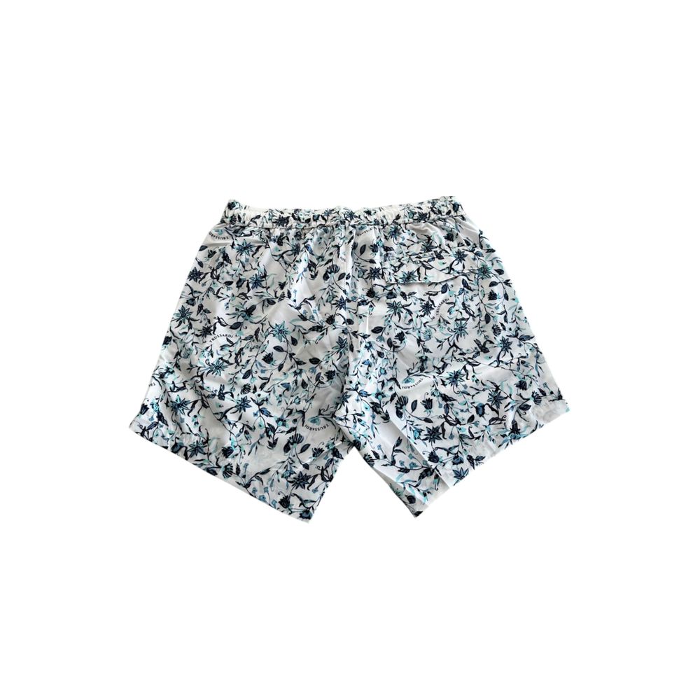 White Polyester Men Swim Short