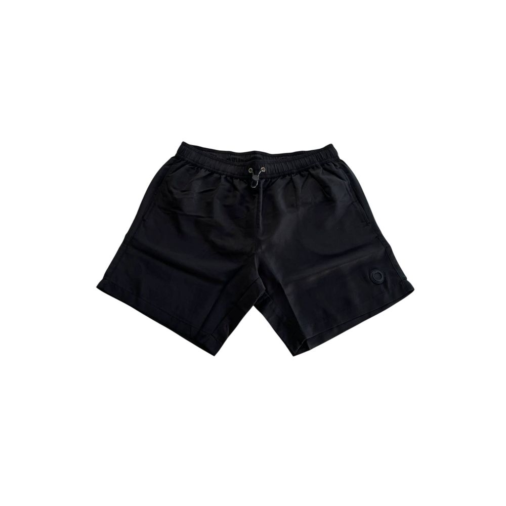 Black Polyester Men Swim Short - ventzia
