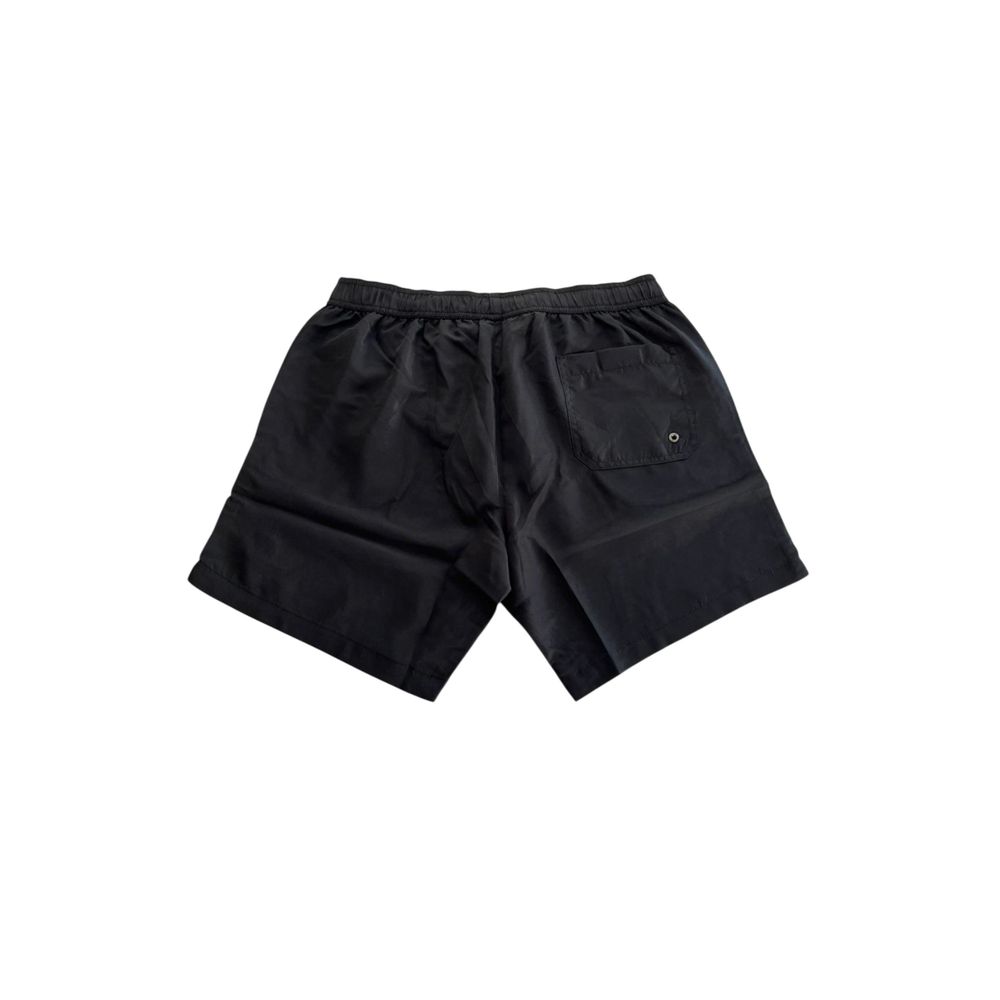 Black Polyester Men Swim Short - ventzia