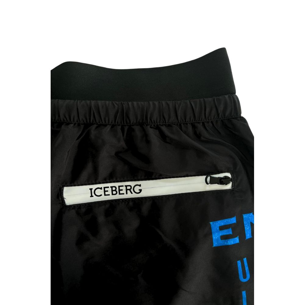 Black Polyester Men's Swim Short - ventzia