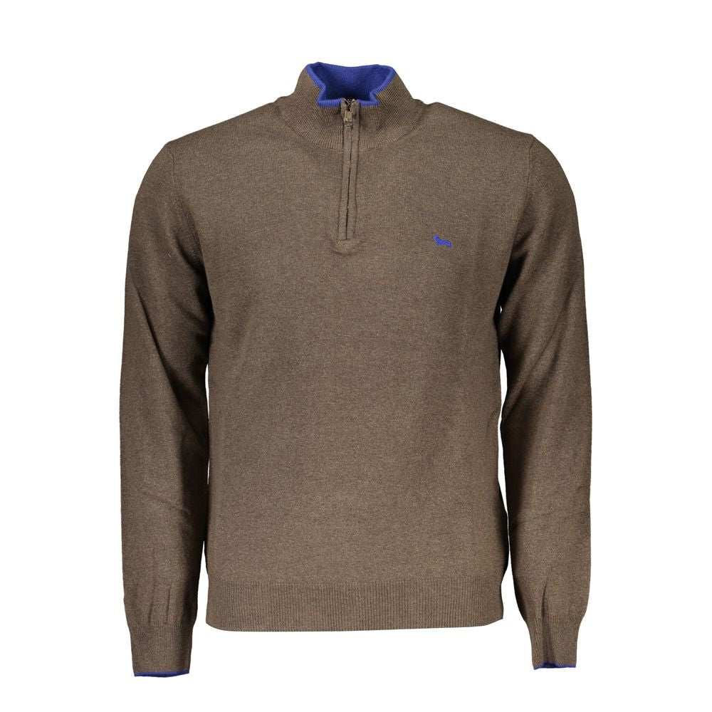 Half-Zip Contrast Detail Sweater - ventzia