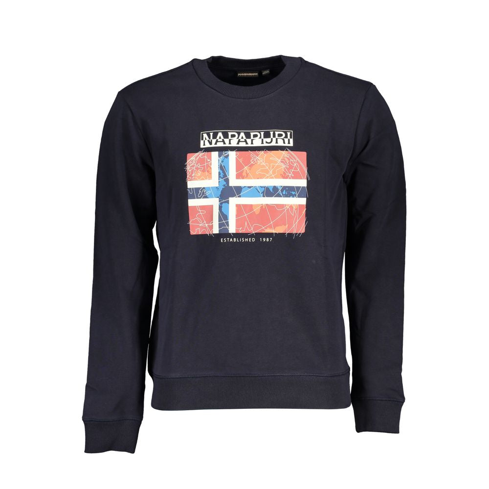 Blue Cotton Men Sweater - ventzia
