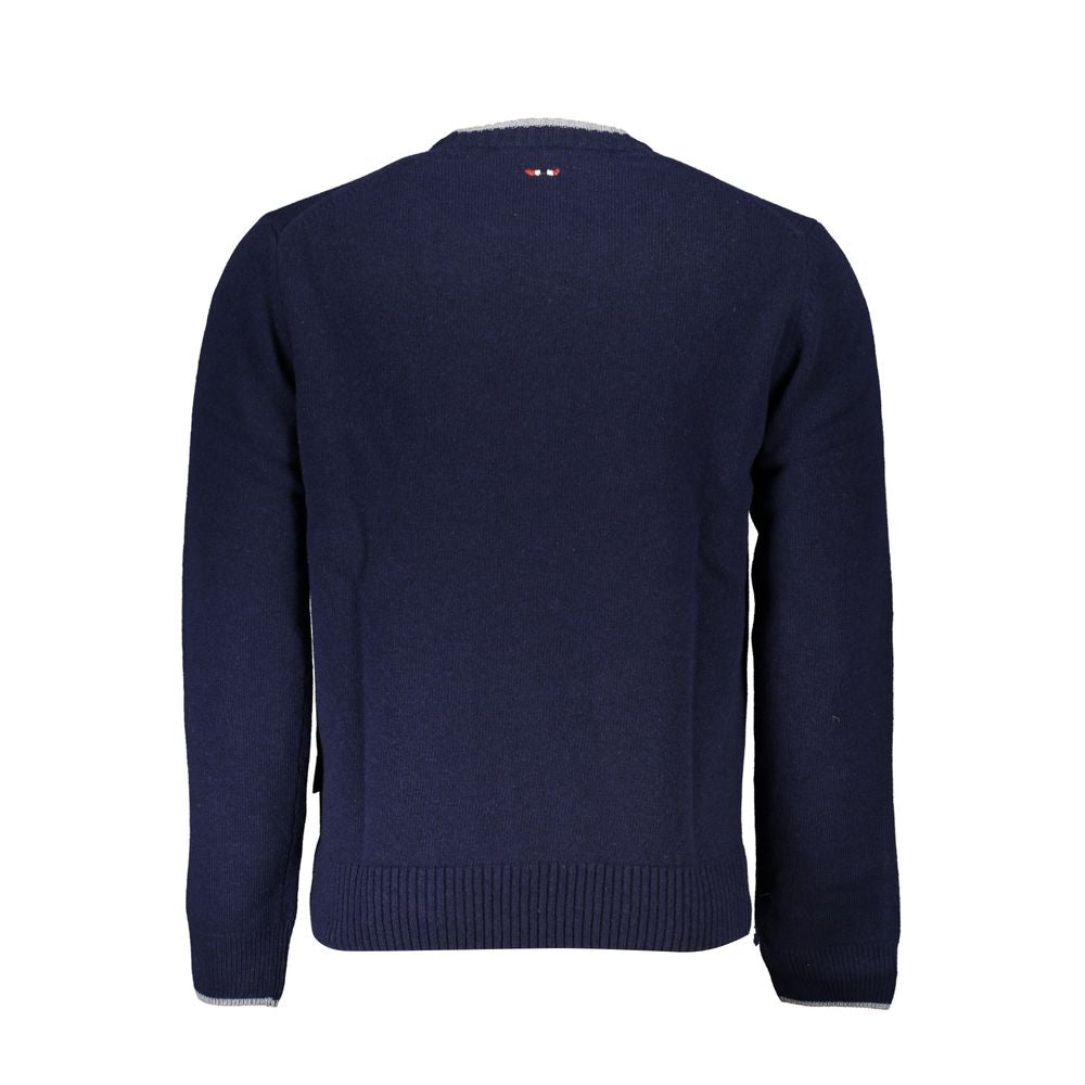 Blue Fabric Men Sweater - ventzia