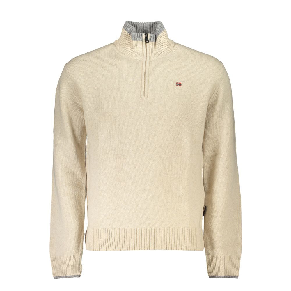 Beige Fabric Men Sweater - ventzia