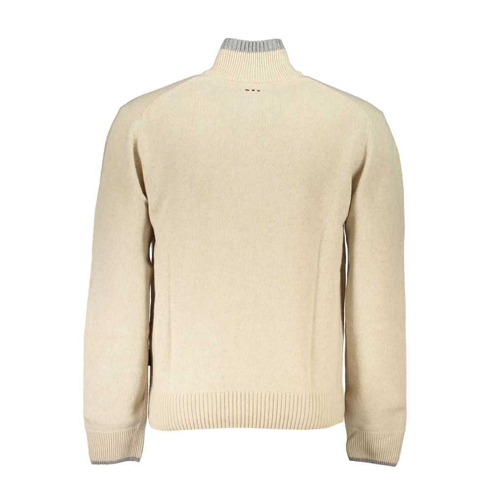 Beige Fabric Men Sweater - ventzia