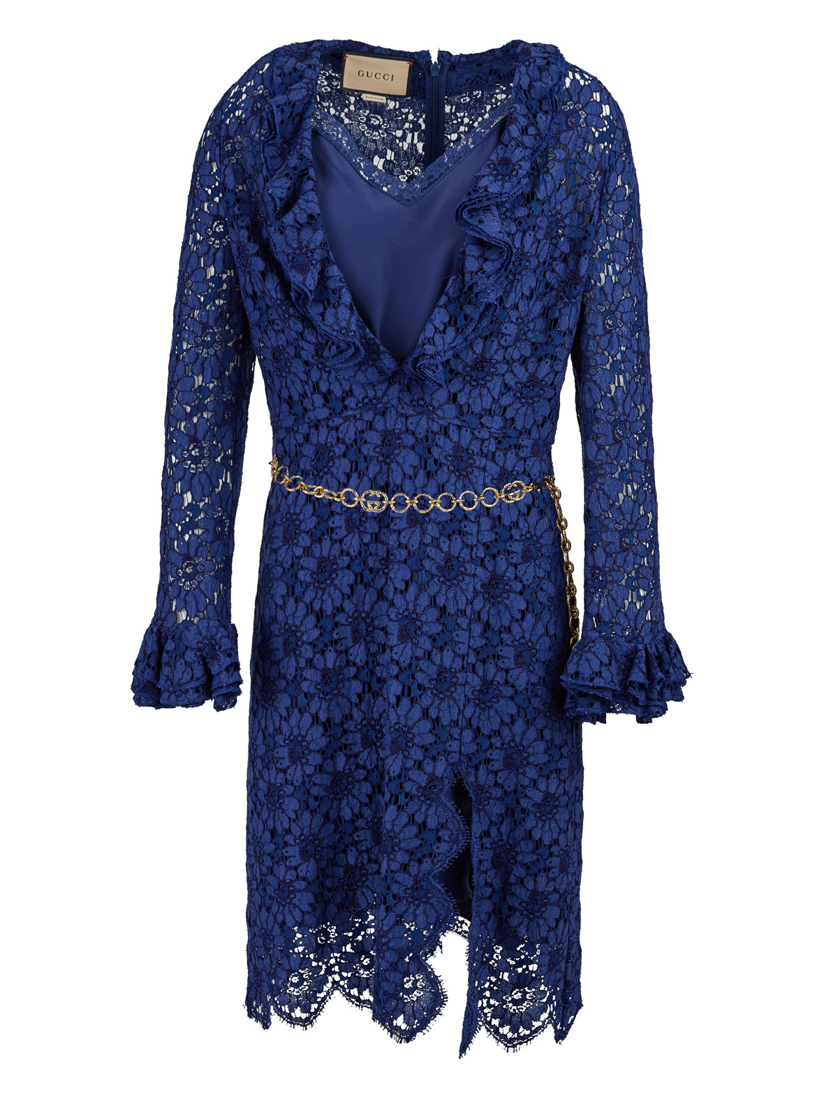 Blu Viscose and Cotton Mid Long Dress - ventzia