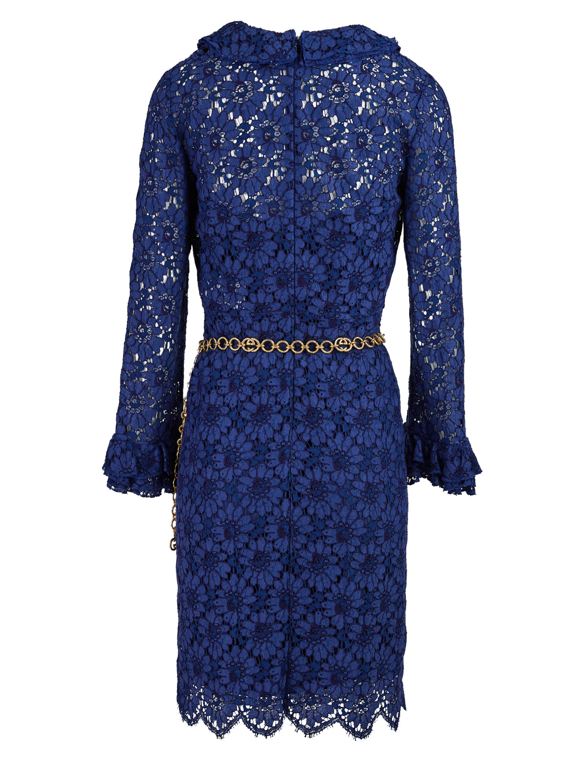 Blu Viscose and Cotton Mid Long Dress - ventzia