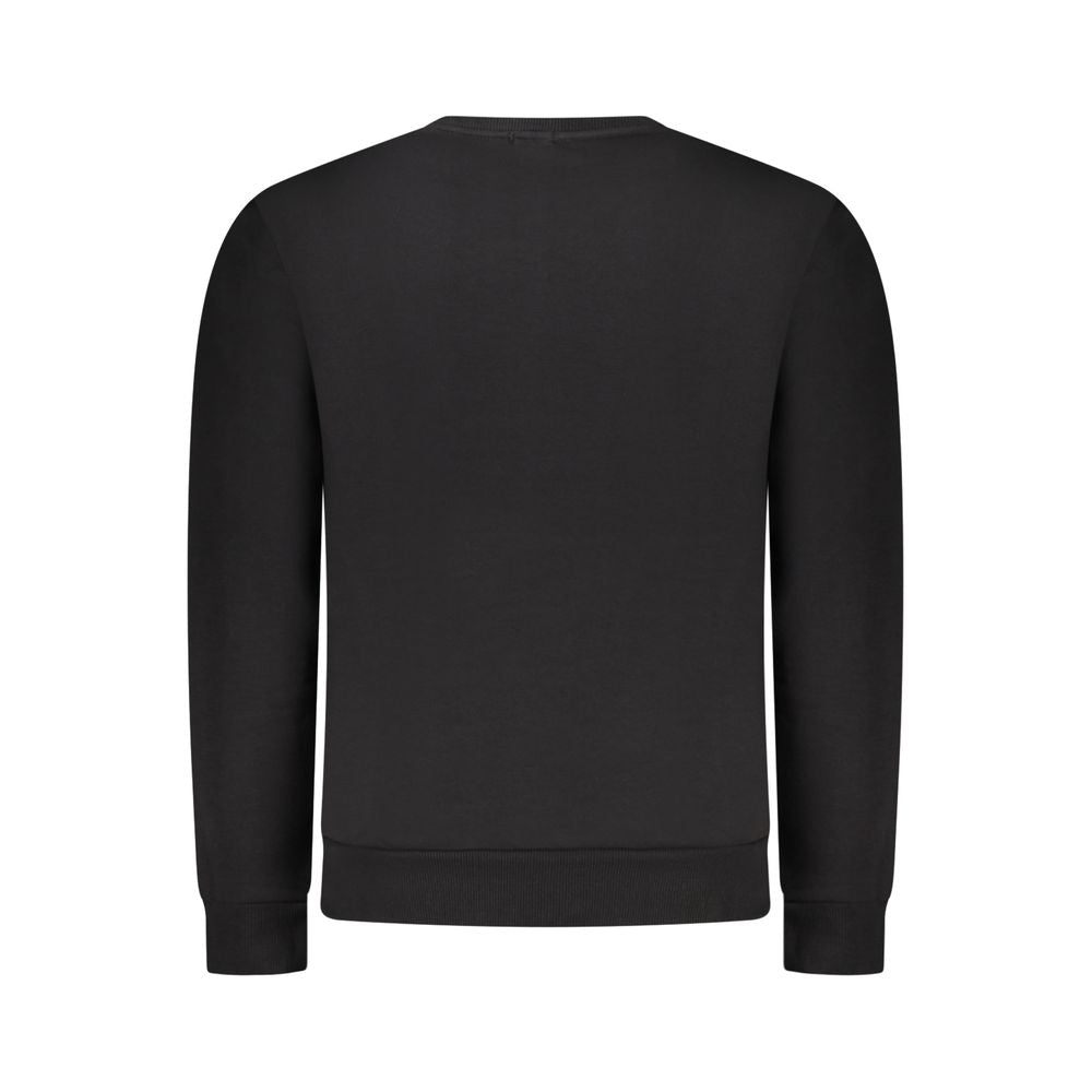 Black Cotton Men's Crewneck Sweater - ventzia