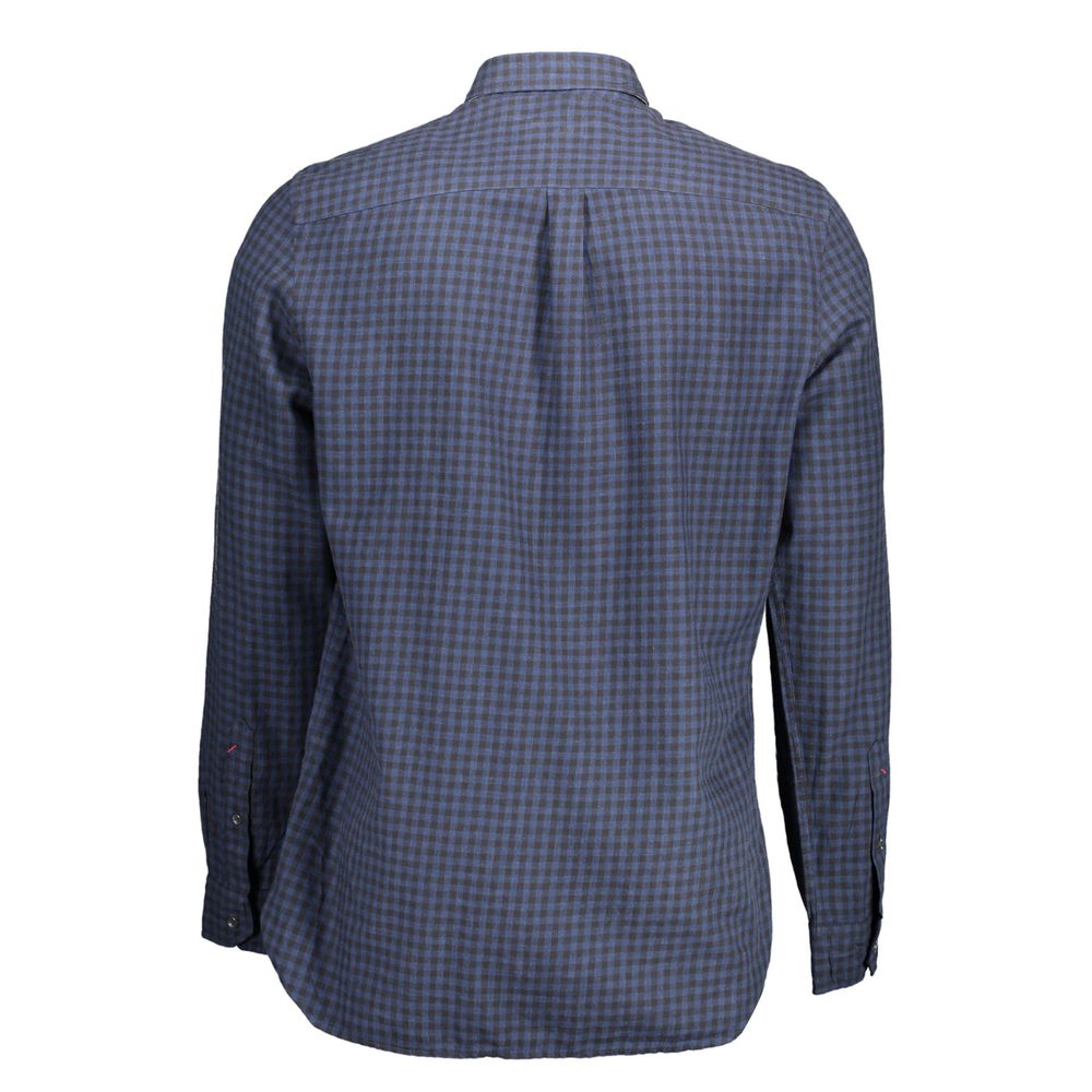 Blue Cotton Men Shirt - ventzia
