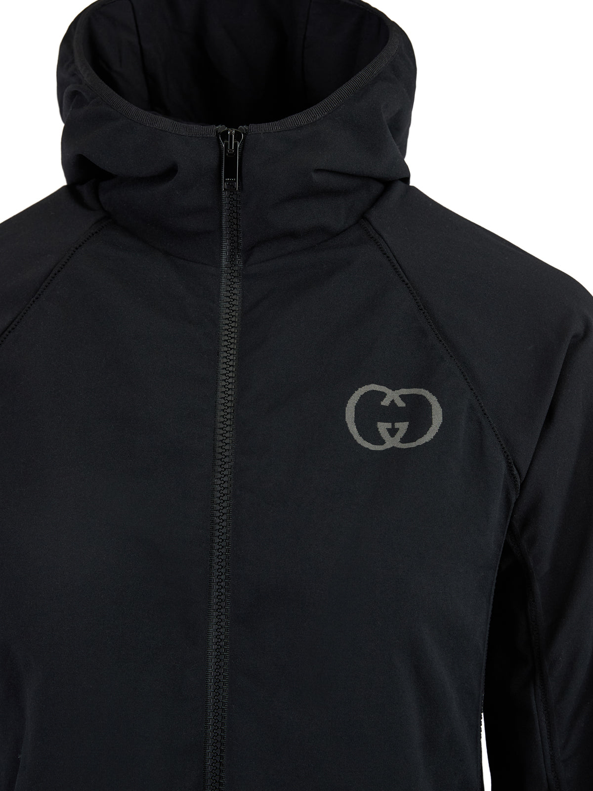 Black Polyamide Hoodie Sweatshirt - ventzia