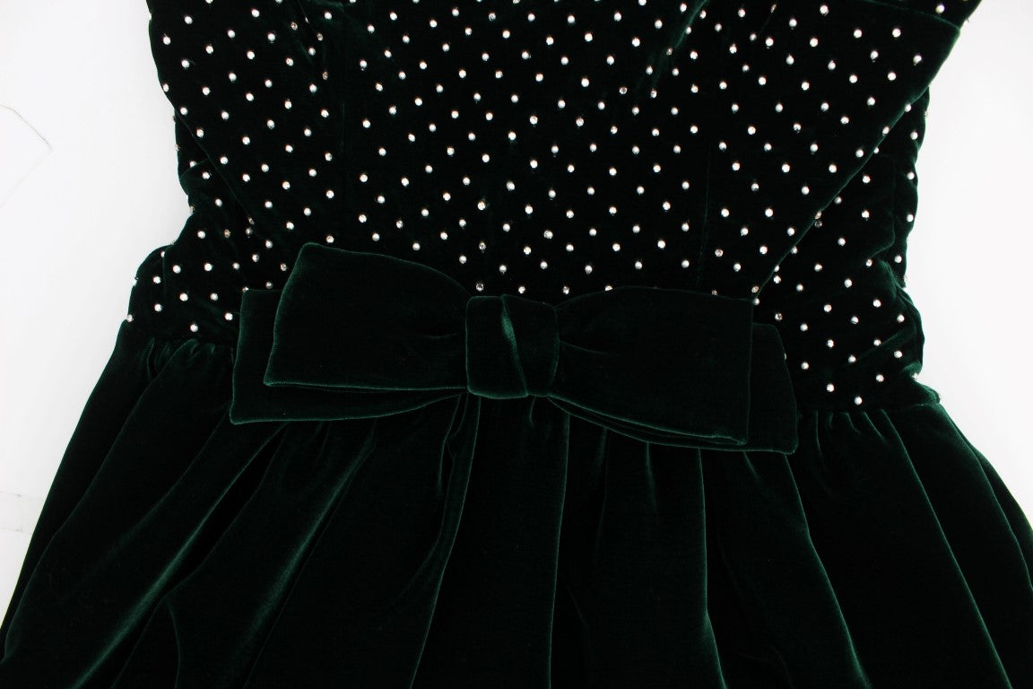Enchanted Emerald Velvet Crystal Maxi Dress - ventzia