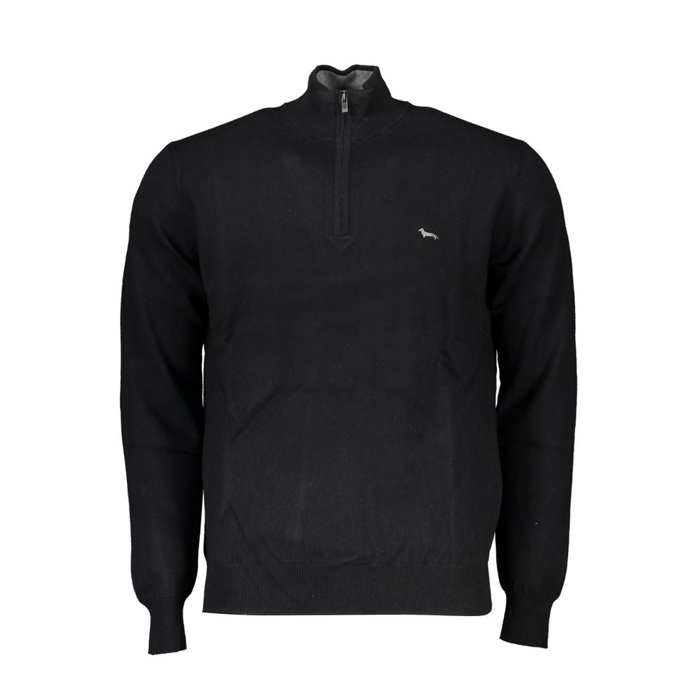 Elegant Half-Zip Sweater with Embroidered Detail - ventzia